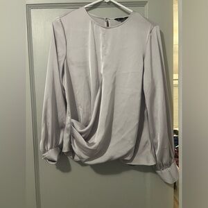 Elegant Gray Silky Women's Top